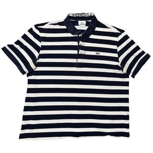 Lacoste Devanlay Classic Fit Polo Shirt Blue/White Stripe Sz 6 (XL)  #5191L